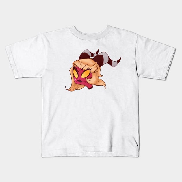 Moxie in Drag - Helluva Boss Moxxie Imp Karen gray Kids T-Shirt by sheehanstudios